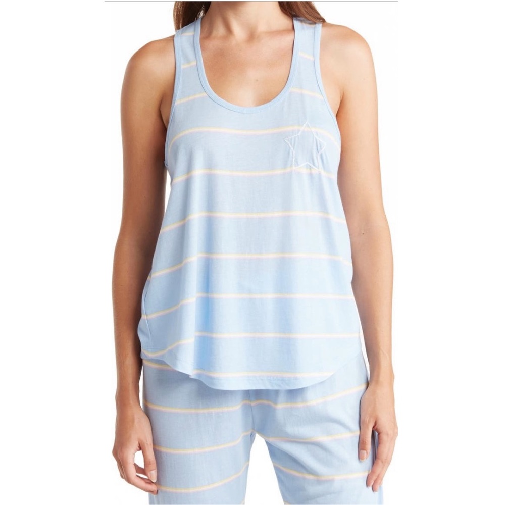 PJ Salvage Sky Blue Stripe Racerback Pajama Tank